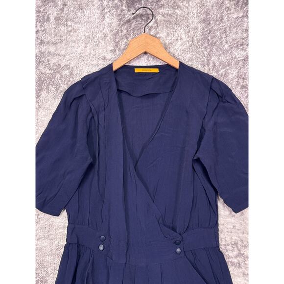 Sessun Dress Medium Womens Blue Cross Front Short Sleeve Mini - Picture 2 of 9